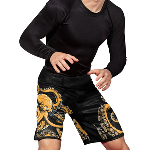 Men's Black MMA <b>Shorts</b> Print Quick Dry Mixed Martial Arts Fight Wear Regular Fit Practice <b>Grappling</b> <b>Shorts</b> - Product Image 5
