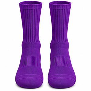 Black Crew Socks Ribbed Knitted Breathable Solid Color for Adults Casual Wear - Product Image 2