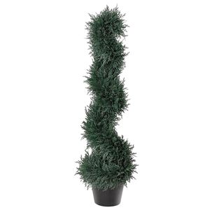Albero di Cedro Artificiale Topiario da 90 cm, Pianta Finta a Spirale di Alta Qualità per Interni/Esterni, Illuminato, Sempreverde per Decorazioni di Halloween, in Legno - Product Image 1
