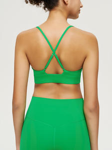 Soutien-gorge de yoga sans couture pour femme, personnalisé, haute élasticité, avec logo frontal, antichoc, pour la course, le fitness et la gym, haut de sport - Product Image 5