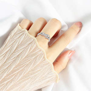 Anillo de Compromiso de Plata de Ley 925 con Símbolo de Infinito, Corazón y Circonita Cúbica, Regalo de Aniversario o San Valentín - Product Image 6