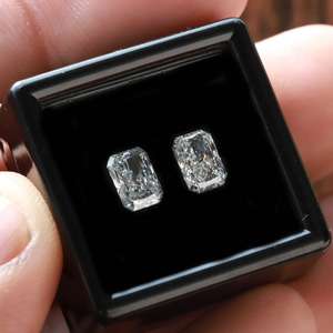 พลอยสีขาว D คัลเลอร์ VVS1 ทรงเอเมอรัลด์ ผลิตในห้องปฏิบัติการ พร้อมเจาะด้วยเลเซอร์ ราคาขายส่ง แบบเม็ดเดี่ยว สำหรับทำเครื่องประดับ - Product Image 6