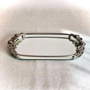 Elegant Serving Metal And <b>Mirror</b> Tray For Coffee Tea And Snacks For Home Kitchen And Party Event Use - Product Image 1