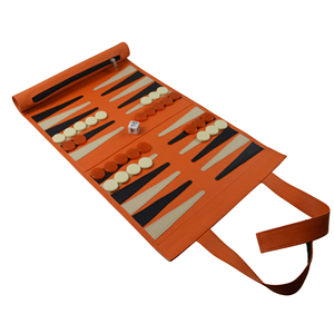 Atractivo Juego de Backgammon Enrollable de Cuero de Alta Calidad, Lujoso y de Gran Demanda, para Deportes y Entretenimiento Familiar - Product Image 1
