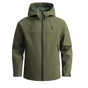 Veste coupe-vent à capuche blanche pour homme, fermeture éclair, style décontracté, matière polyester, coupe régulière - Product Image 5
