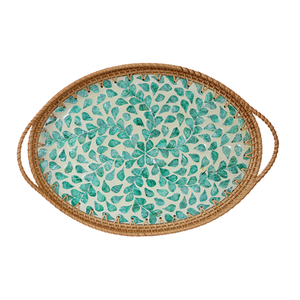 Ensemble de vaisselle en céramique KV NATURAL HOME avec plateau de service en rotin, finition laquée, qualité commerciale, prix de gros abordable - Product Image 3