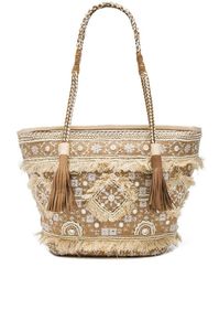 Canvas Solid Color Vintage Fashion Beach Tote <b>Bag</b> with Zipper Closure and Embroidery Handmade Summer Travel Shoulder Handbag - Product Image 2