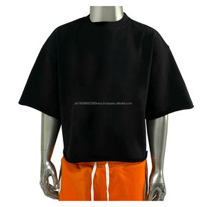 T-shirt pour hommes de haute qualité marque hommes t-shirts mode dernière conception épaule tombante personnalisé brodé T-Shirts Vintage - Product Image 6