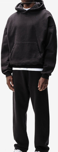 Sudadera con Capucha Negra Extra Grande para Hombre, de Felpa, Manga Larga, Color Sólido, Casual, Ecológica y Transpirable, de Última Tendencia - Product Image 5