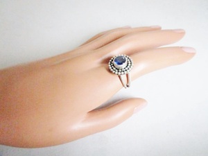 แหวนพลอยแทนซาไนต์ เงินแท้ 925 แหวนสีน้ำเงิน แหวนทำมือ เครื่องประดับหรูหรา แหวนเรียบหรู - Product Image 5