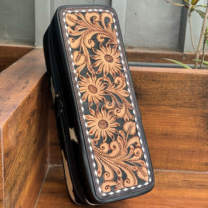 Nouvelle boîte de rangement de bijoux usinée à la main de luxe de grande capacité en cuir de vachette organisateur de bijoux élégant étui à bijoux de voyage à la mode - Product Image 3