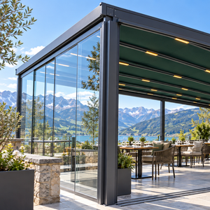 Sistema de Puertas Corredizas de Vidrio de Aluminio WISE COMPANY, Mampara de Vidrio de 2 a 5 Paneles para Patio y Terraza - Product Image 5
