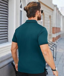 Camisetas Polo Deportivas de Manga Corta Personalizadas Casuales para Hombre de Alta Calidad, Camisetas Polo de Golf de Algodón con Patrón Sólido - Product Image 5