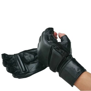 Guantes de MMA Negros Premium, Guantes de Grappling Azules para Muñeca, Guantes de Boxeo Profesionales para Artes Marciales, Sparring, Entrenamiento de Golpeo, Palma Abierta - Product Image 3