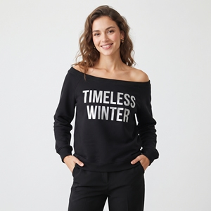 Off Shoulder Printed Sweatshirt Ladies Long Sleeve Pullover Streetwear Loose Fit Printed <b>Sweat</b> Shirt Casual Fashion Pullover <b>Top</b> - Product Image 4