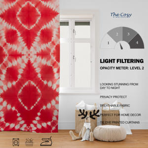 Cortina de Algodón con Estampado Tie Dye de Diseño, Estilo Bohemio, para Sala de Estar, Dormitorio u Oficina, Venta al Por Mayor en India - Product Image 6