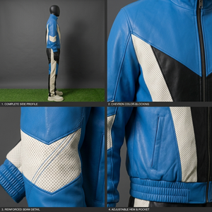 Ensemble de survêtement de luxe en cuir véritable et cuir PU épais, coupe-vent et écologique, avec veste à capuche en cuir - Product Image 6