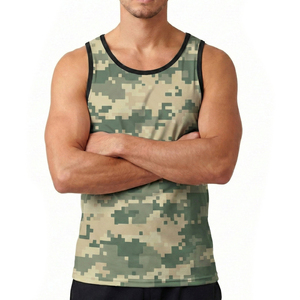 Custom Logo Men's <b>Camo</b> Sleeveless Fitness <b>Top</b> High Quality Microfiber Fabric Muscle Shirt Gym Workout Wholesale Price Tank <b>Tops</b> - Product Image 1