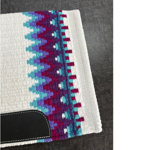 Couverture de selle de spectacle pour cheval western de qualité supérieure, personnalisée, en mélange de laine tissée avec patchs en cuir résistants à l'usure - Product Image 2