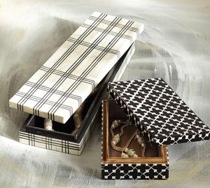 Handmade Bone Inlay Decorative <b>Box</b> with Lid Wooden Jewellery Organizer for Coffee Table and <b>Vanity</b> Display - Product Image 1
