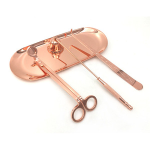 Kit d'entretien pour bougies avec <span class=keywords><strong>coupe</strong></span>-mèche et éteignoir, en acier inoxydable noir, coffret cadeau, accessoires pour bougies - Product Image 5
