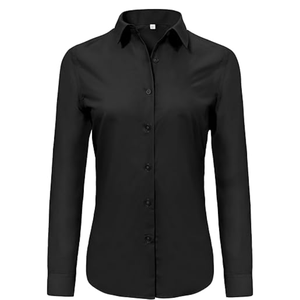 Blusas de Vestir Formales de Manga Larga para Mujer, Súper Suaves, Sin Arrugas, con Botones, de Tela Lisa Lavable - Product Image 1