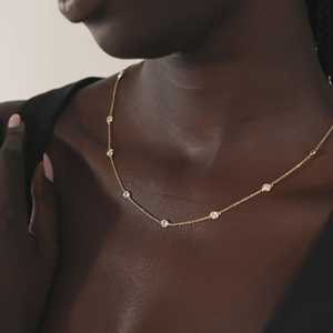 Collar con Diamante Cultivado en Laboratorio Personalizado, Oro Sólido de 14K, Engaste en Bisel, 2 Quilates, Certificado IGI, Minimalista, Clásico, para Usar en Capas, Venta al por Mayor - Product Image 2