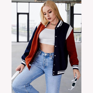 Women’s Letterman <b>Jacket</b> Embroidered Custom Style 2026 High Quality <b>Men</b> Varsity <b>Jacket</b> Oversized Baseball Snap Button Closure - Product Image 6