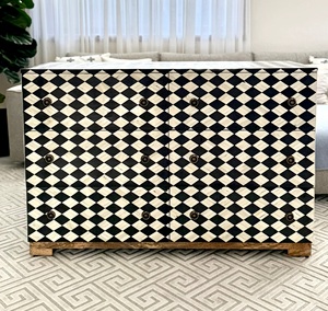 Decorative Bone Inlay Cabinet Handmade Wooden Organizer <b>Chest</b> for Modern Interiors - Product Image 1