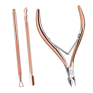 Kit de manucure professionnel 3 pièces en titane multicolore pour éliminer les peaux mortes, comprenant pousse-cuticules et coupe-ongles - Product Image 2