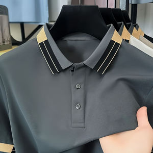 Camisas Polo para Hombre de Alta Calidad, Camisas de Verano de Manga Corta, Tejido de Poliéster Antiarrugas, Bordado Estampado, Cuello Formal - Product Image 5