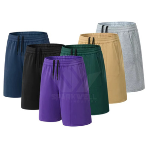 Shorts de course Bermuda pour hommes, séchage rapide, respirants, taille élastique, couleur unie, pour entraînement sportif, avec poches - Product Image 6