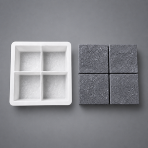 Moule en plastique PP à 4 cellules pour pavés en béton imitation pierre, 100 × 100 × 60 mm par cavité. - Product Image 4