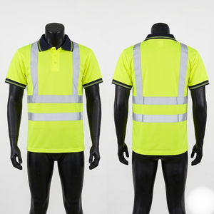 เสื้อโปโลทำงานแบบสะท้อนแสง Hi Vis 180 GSM ผ้าโพลีเอสเตอร์ระบายอากาศได้ดี พร้อมแผงสะท้อนแสง พิมพ์โลโก้ตามสั่ง - Product Image 1