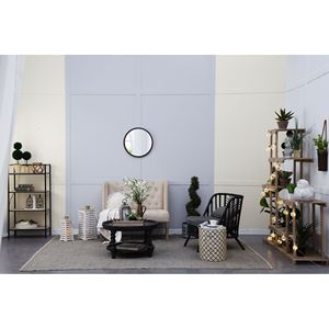 Specchio da Parete con Cornice in Legno Finitura Noce 50x50 cm Design Circolare per Soggiorno e Sala da Pranzo - Product Image 3