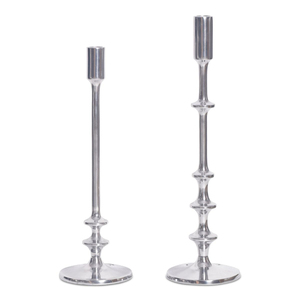 Premium Quality <b>Silver</b> Metal Taper <b>Candlestick</b> Holder Elegant Steel Tabletop Decoration For Home Wedding And Dining Display - Product Image 1