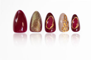 Uñas Postizas Temooi con Efecto Lentejuela en las Puntas, Forma Francesa de Ballet, Forma de Almendra, Material ABS, Pre-diseñadas con Pegamento - Product Image 5