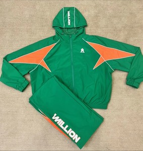 Conjunto Deportivo para Hombre, Chaqueta Cortavientos con Capucha y Pantalones a Juego, Transpirable, de Secado Rápido, Poliéster, Bloques de Color, Ropa de Verano - Product Image 1