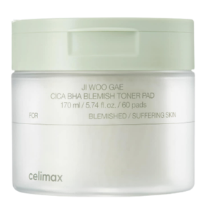 celimax Ji Woo Gae Cica BHA Blemish Toner Pad 170ml (60 tampons) - Product Image 1