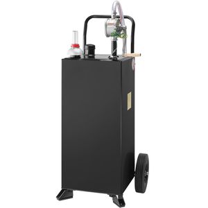 Portable 30 Gallon Gas Caddy with Wheels Manual Transfer Pump for Hand <b>Carts</b> & Trolleys for Gasoline & Diesel Fuel <b>Storage</b> - Product Image 5