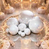 Ballons miroir gonflables blancs brillants de grande taille pour décoration de Noël, sphères de 40 cm, 60 cm, 80 cm, 100 cm, 150 cm, 200 cm, boules miroir gonflables