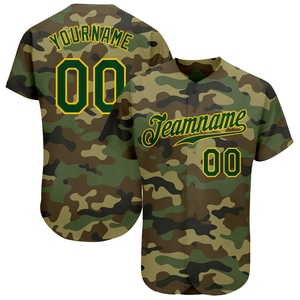 Wholesale Best Selling OMMIZ INDUSTRY Custom <b>Camo</b> Green-Gold Authentic Salute To Service Baseball Jersey - Product Image 1