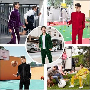 Winter Casual Outdoor Use Plus Size Custom Logo Men Tracksuits 100% Cotton Solid Heavyweight Latest Style OEM Service - Product Image 4