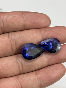 ชุดลูกแพร์ Tanzanite ธรรมชาติ,ชุดคู่สีฟ้าอย่างดีพลอยหลวม24.00กะรัตโดย Sadiya International - Product Image 3