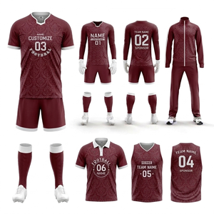 Conjunto de Uniforme de Fútbol Personalizado, Camiseta y Pantalones Cortos, Nombre y Logotipo del Equipo Personalizados, 100% Poliéster, Transpirable, Antibacteriano, para Entrenamiento y Partido - Product Image 5