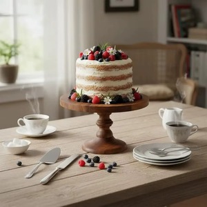 Support à gâteau classique noir et blanc pour événements de bureau, décoration de fêtes d'entreprise et présentoir de pâtisserie en provenance d'Inde - Product Image 5