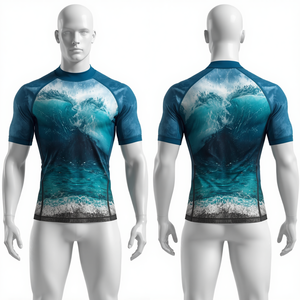 Chemise de compression anti-UV pour homme Ocean Wave avec protection antibactérienne et séchage rapide - Product Image 4
