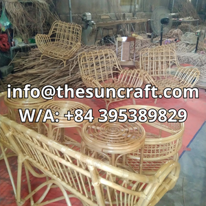 Meubles pour enfants en rotin, coiffeuse et tabouret pour enfants, prix d'usine, table de maquillage tressée durable, qualité économique, vente chaude - Product Image 6