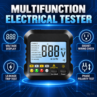 AC10 Detektor Penguji Soket Listrik Detektor Fase Polarisasi Steker Garis Nol Pemeriksa Fase Multimeter Penguji Digital Voltmeter