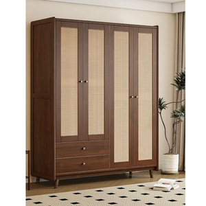 ตู้เสื้อผ้าไม้สักแท้สไตล์วินเทจ ตู้ไม้ทำมือแข็งแรงทนทานสำหรับเฟอร์นิเจอร์ห้องนอน - Product Image 1